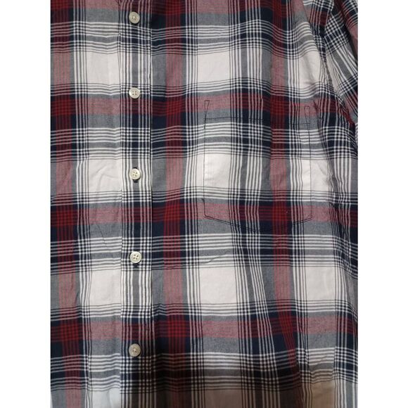 GoodFellow and Co Shirt Men's Extra Extra Large Navy Red Button Front Long Sleev - Picture 3 of 8